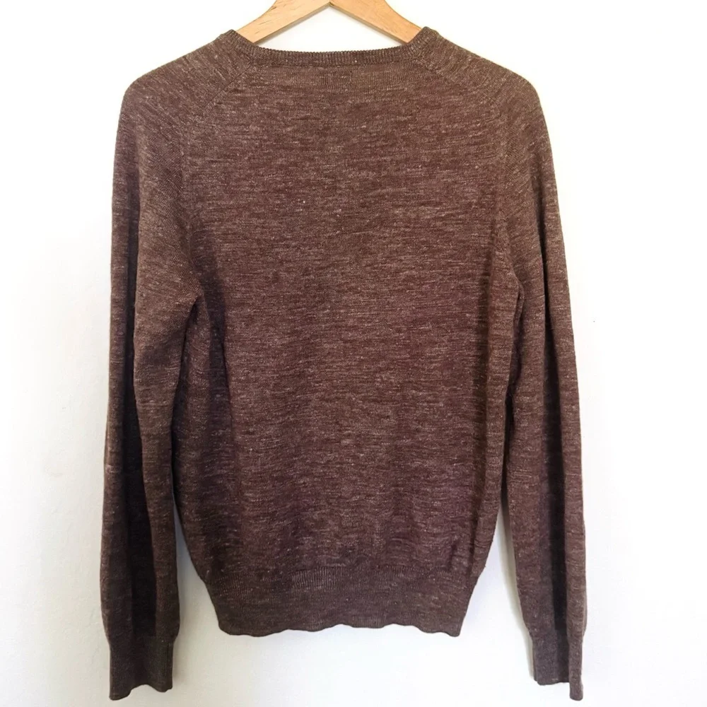 J. Crew Men’s Alpaca wool linen blend brown sweater Sz Large